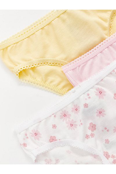 LC Waikiki LCW Baby سراويل داخلية مطبوعة بخصر مطاطي للفتيات الصغيرات 3 قطع