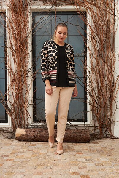 RMG Hscstore Kadın İkili Görünümlü Büyük Beden Siyah Bluz - O6194