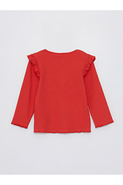 LC Waikiki Baby Crew Neck hosszú ujjú Minnie Mouse nyomott pamut baba póló 2 darabos csomag