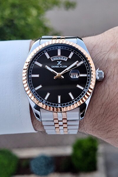 Daniel Klein Kadranı Siyah Bakır Metalik Renk 2 Yıl Garantili Takvim ve Gün F...