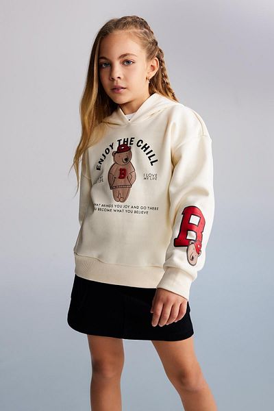 DeFacto Girl's Soft Furry Hooded Sweatshirt - A4826A823Au