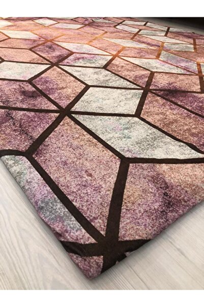 MEKA TEKSTİL Рожева піраміда Модель Шовковий оксамитовий килим з гумкою