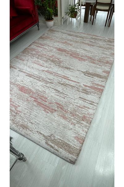 MEKA TEKSTİL Pink Turquoise Silk Velvet Elastic Carpet Cover