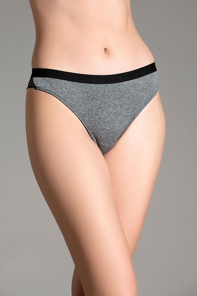 C&City Women's Mesh Detail String C18181 Gray Melange