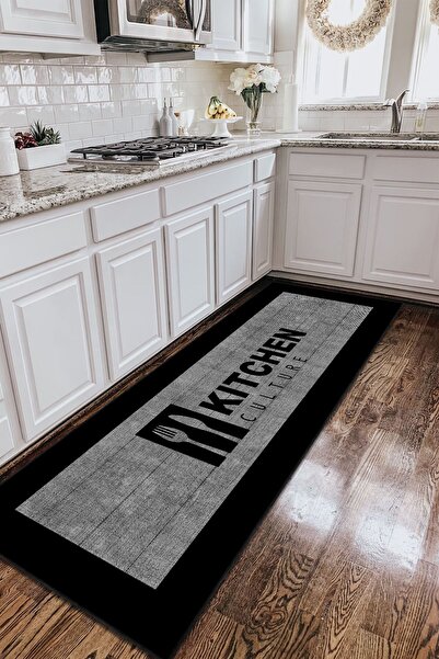 PINKIE HOME Dijital Baskı Kaymaz Taban Makinede Yıkanabilir Mutfak Halısı Sal...