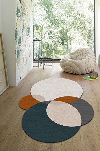 PINKIE HOME Dijital Baskı Kaymaz Taban Makinede Yıkanabilir Overloksuz Salon ...