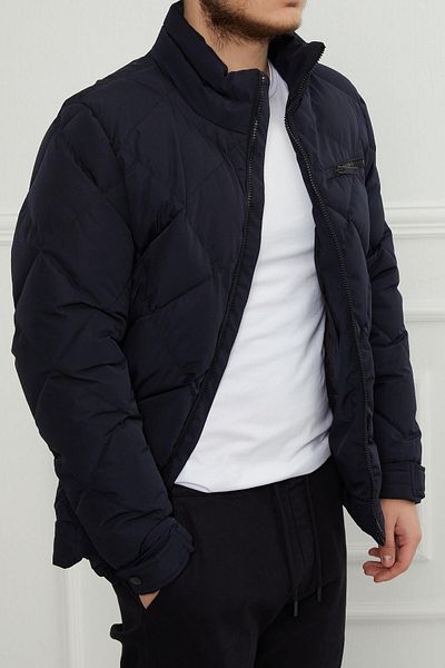 PIQUE Hscstore Ανδρική τσέπη με φερμουάρ με λεπτομέρειες Navy Blue Coat- MINAS