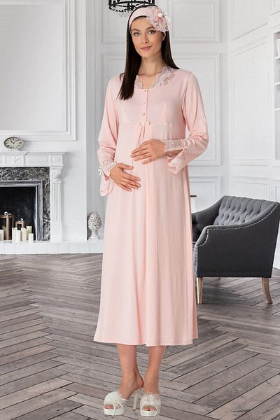 Mecit Pijama Νυχτικό μετά τον τοκετό Mecit 5312 Powder Maternity