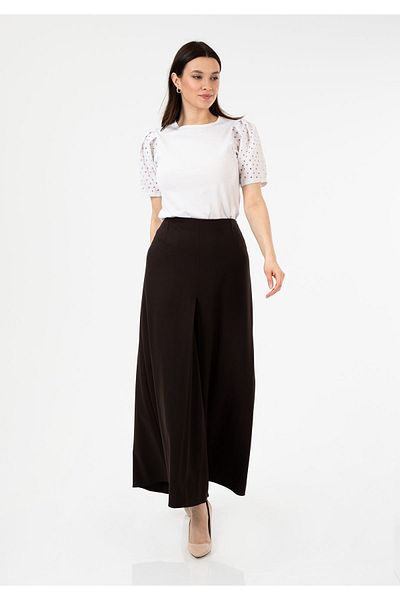 G-Line High Waist A-line Wide Full Length BrownPalazzoTrousers