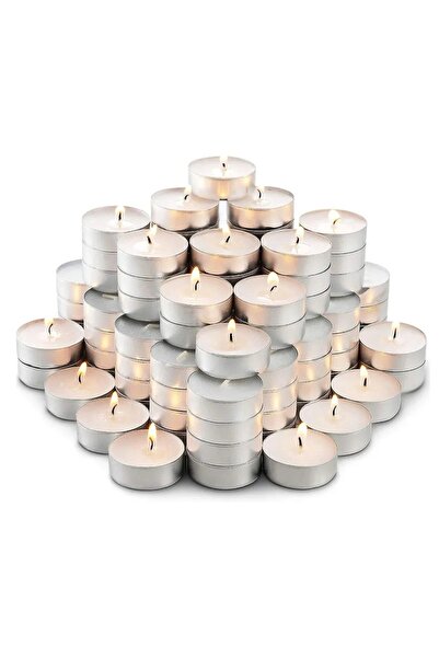 Lavin 100 Lü Tealight Mum Beyaz Tea Light 4 Saat Yanan