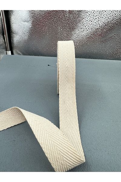 paşateks since 1995 şekil 5 Meters Ecru Herringbone Strip - 2.5 cm