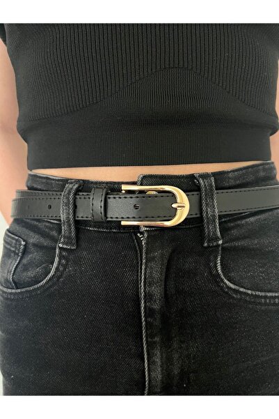 Eksibir Gold Tokalı Dikişli Kemer Kadın Kemeri Pantolon Kemeri Elbise Kemeri