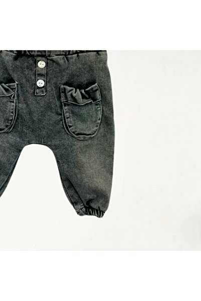 Baby Fou White Knitted Jeans Girl's T-Shirt and Pants Set