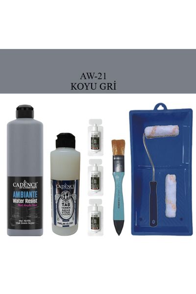 Cadence Boya Fayans Tezgah B.-Ambiente Islak Zemin Aw-21 KoyuGri 500Ml Katali...