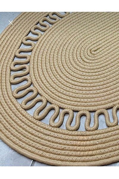 ModaCardin Door Front Jute Wicker Mat - Toilet Seat and Countertop Design