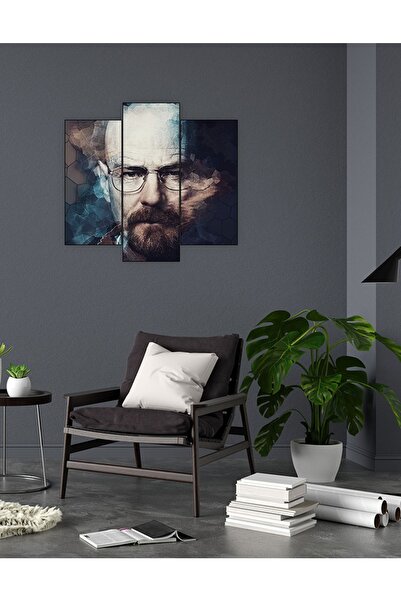 ForemArt Ahşap Tablo 3 Parça Tek Fotoğraf Uv Baskı Dekoratif Walter White