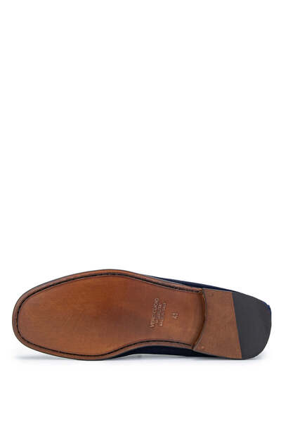 D LEPORI D.LEPORI Men's Loafer - Genuine Leather, Navy Blue Suede