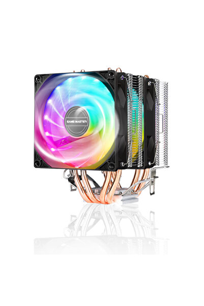 GM Game Master Gm-420 2 Fan 4 Copper Pipe Rgb Tower Type Black Cpu Fan