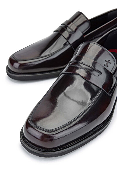 Tamer Tanca Чоловічі бордові мокасини - взуття з натуральної шкіри