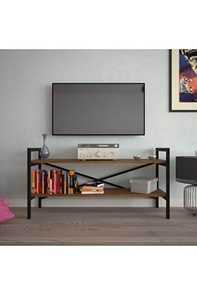 EraHome 2 Raflı Metal Tv Ünitesi Ceviz