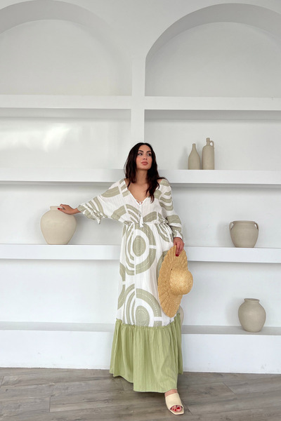 Seda Yalçın Atelier Μάξι φόρεμα με πράσινο σχέδιο