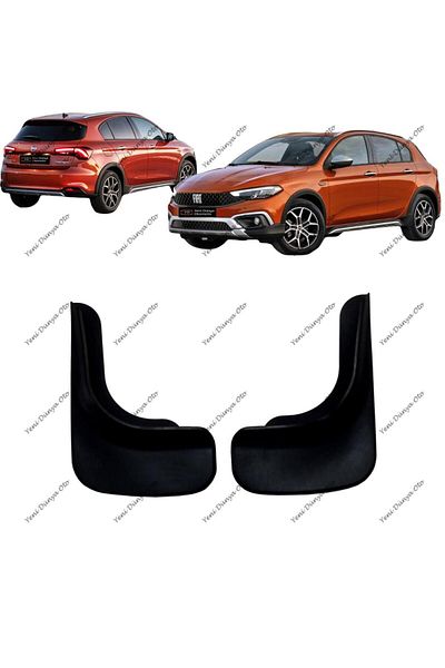 YeniDünyaOto Fiat Egea Cross 2-Piece Mudflap Fender Dust Cover Fıa0uz028
