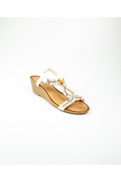 Guja 151 - 1 Model Sandale albe pentru femei cu toc cu pană