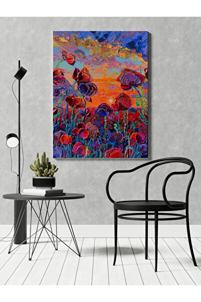 RUGSMODERN Kanvas Tablo Akşam Temalı Orman Doğa Çiçek Desenli Modern Tablo