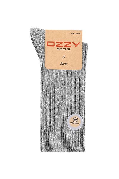 Ozzy Socks 1 ζευγάρι Winter Grey Ανδρικές κάλτσες ύπνου Lambswool Soft Touch