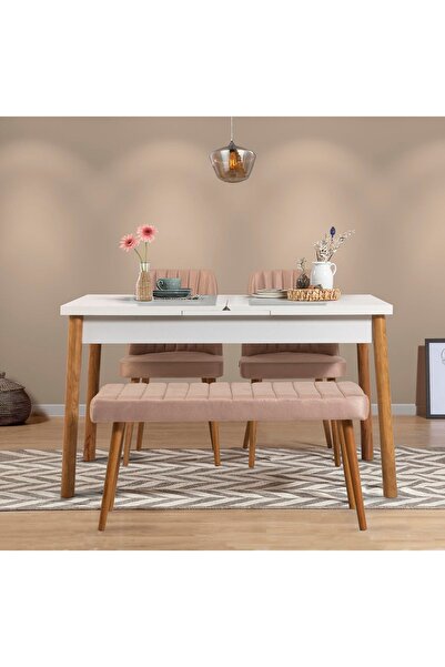Uvi Collection Stormi Mutfak Açılır Masası Takımı Soho Taş 0900 Beyaz Atlantik