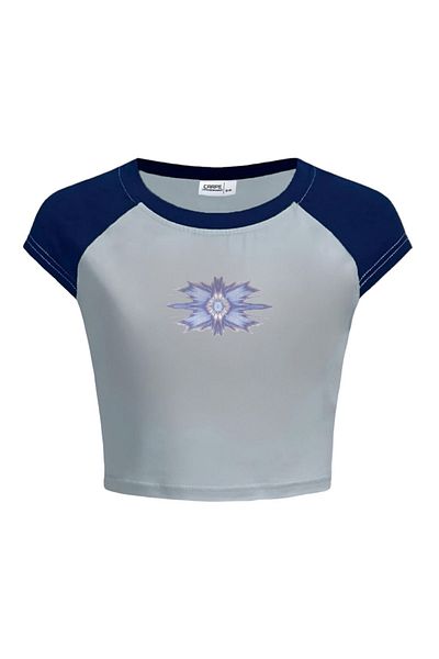 Carpe Blue Design Crop Top