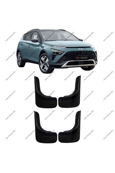 YeniDünyaOto Hyundai Bayon Compatible 4-Piece Front Rear Mudguard Fender Dust Cover Hyu0ux015