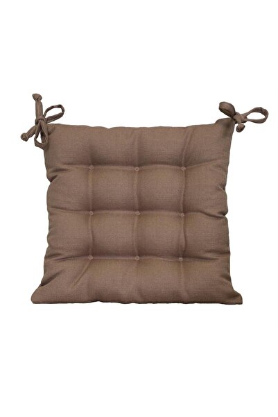 GOCCIA HOME Keten Görünümlü Sandalye Minderi Açık Kahverengi