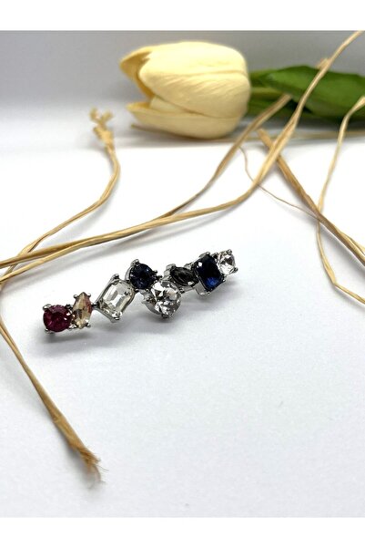 Butik Junisteps Karışık Renkli Taşlı Metal Ayakkabı Bağcığı Aksesuarı - Gümüş
