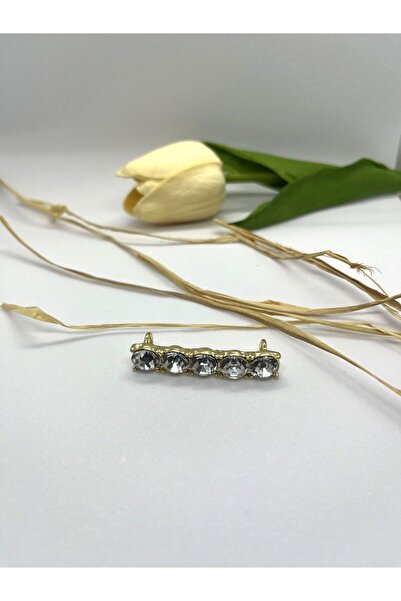 Butik Junisteps Değerli Taşlı Metal Ayakkabı Bağcığı Aksesuarı - Altın