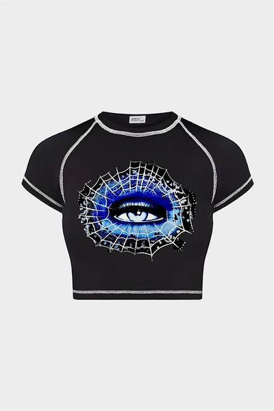Carpe Reverse Stitch Blue Eye Crop