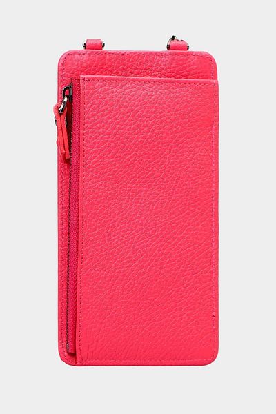 Grande 2783 Genuine Leather Wallet Featured Zippered Women's Phone Bag Flother Pink
