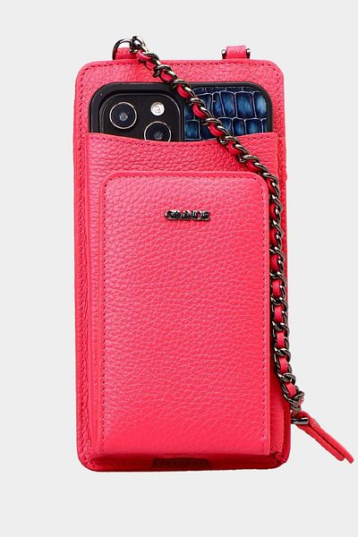 Grande 2783 Genuine Leather Wallet Featured Zippered Women's Phone Bag Flother Pink