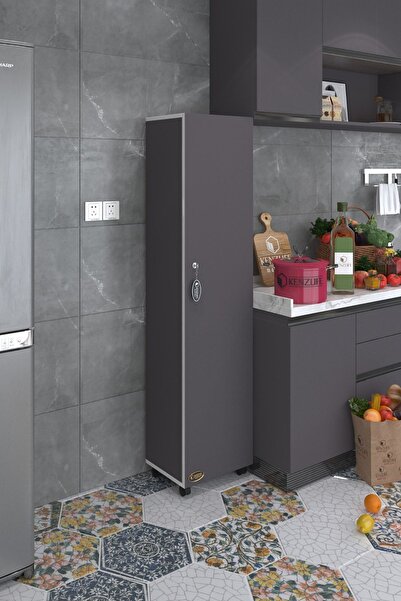 Kenzlife Mutfak Dolabı Zehra 168*030*032 Gri Kilitli Ayaklı Banyo Evrak Ofis ...