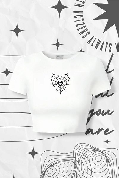Carpe White Web Heart Crop