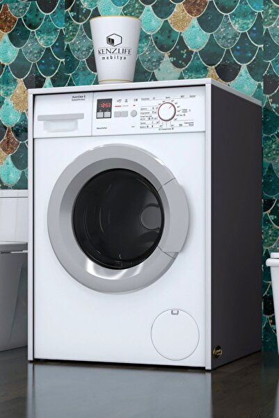 Kenzlife Çamaşır Makinesi Dolabı Naum Gri 90*70*60 Banyo Kapaksız Arkalıksız