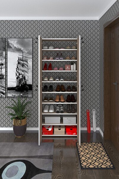 Kenzlife Ayakkabılık Ayakkabı Dolabı Kilitli Gutan Crd 180*70*32 Kapaklı Ofis Dolabı İki Bölme