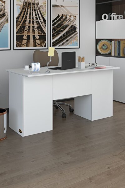 Kenzlife Ofis Masası Masi Oka Byz 75*160*80 Kilitli Kapaklı Dolap Çiftli Bilgisayar Çalışma Masası