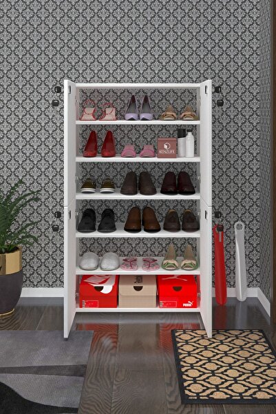 Kenzlife Ayakkabılık Ayakkabı Dolabı Kilitli Gutan Byz 120*70*32 Kapaklı Ofis Dolabı İki Bölme