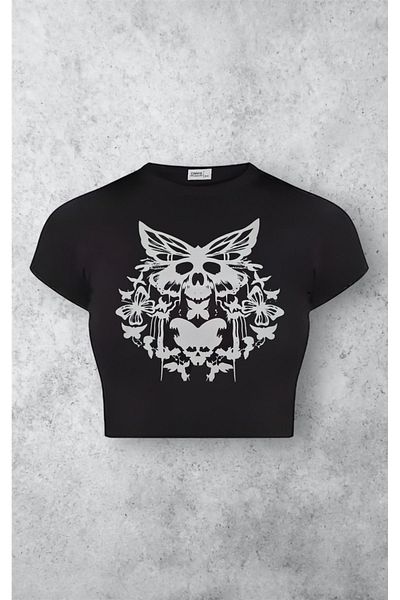 Carpe Gothic Butterfly Crop