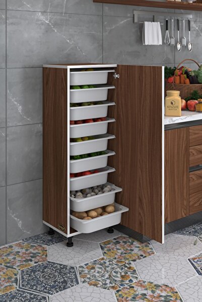 Kenzlife Sepetli Mutfak Dolabı Ruberukapak Cvz 122X45X30 Kapaklı Banyo Çamaşır Beyaz 9 Lu Sepet