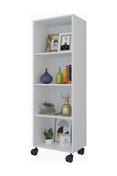 Kenzlife Kitaplık Beril 148*030*020 Byz Tekerlekli Mutfak Dolabı Banyo Ofis A...