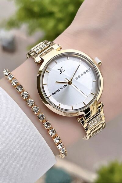 Daniel Klein Premium Gold Renk Ayarlanabilir Kordonlu Kadın Kol Saati Ve Hedi...