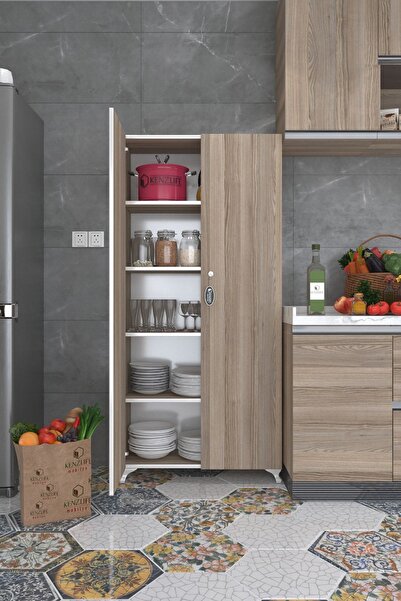 Kenzlife 2 Kapılı Dolap Çilem 188*090*032 Crd Kilitli Ayaklı Banyo Mutfak Ofis Kitaplık Ayakkabılık Kiler