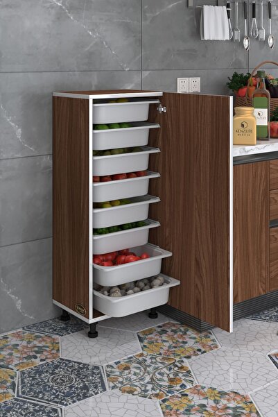 Kenzlife Sepetli Mutfak Dolabı Ruberukapak Cvz 110X45X30 Kapaklı Banyo Çamaşır Beyaz 8 Li Sepet